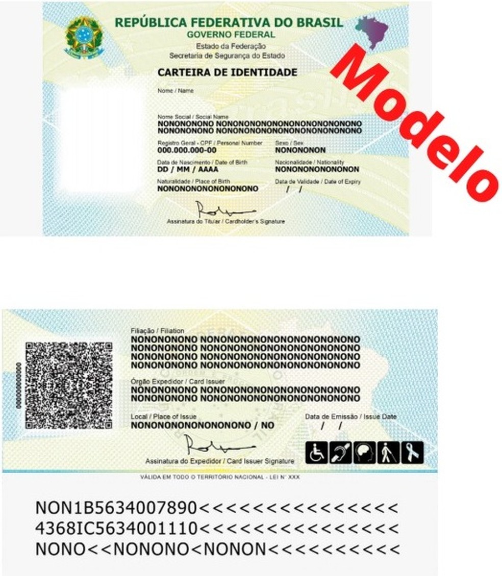 G1 Carteira de Identidade veja como será o novo RG ANOREG/SP